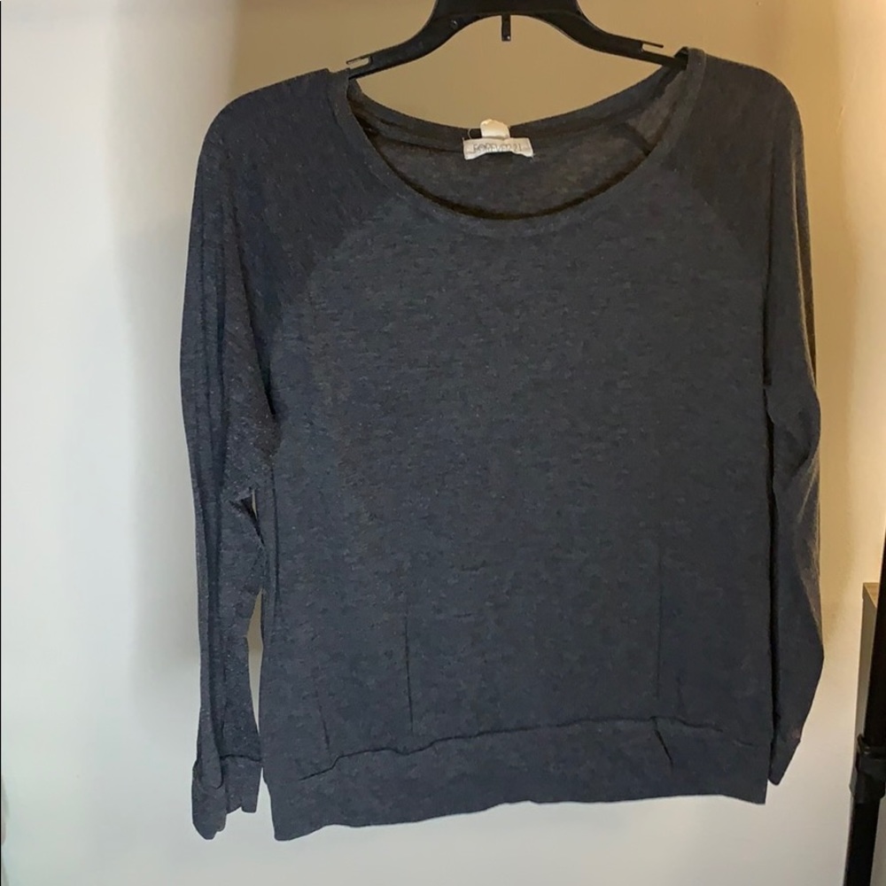 3/4 sleeve navy blue top